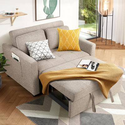 Vadims 48.5'' Upholstered Reclining Sleeper Sofa