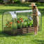 Lit de jardin surélevé galvanisé avec petite couverture de serre en PVC, jardinière en métal sans fond de 72,8 po x 37,4 po x 47,2 po avec fenêtre enroulable