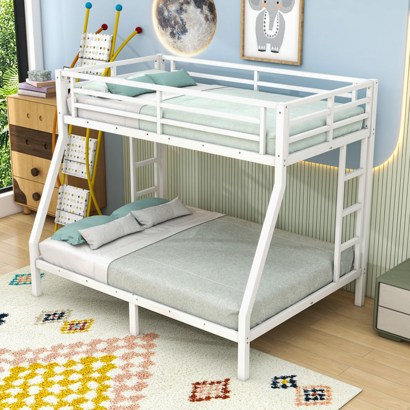 Bunk Bed With Guardrails And Under-Bed Storage, Twin Over Full, White