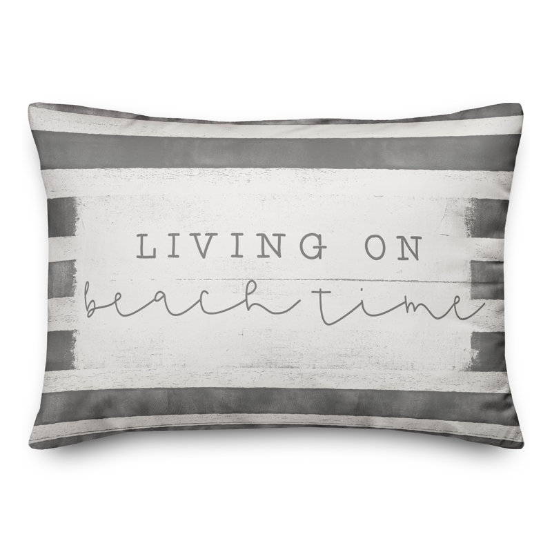 Housse et insert de coussin rectangulaire Beach Time, Gris
