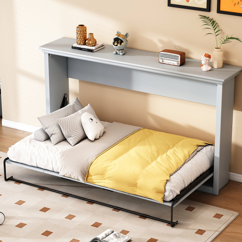 Lit simple pliant gris - Robuste, maximisant l'espace dans l'armoire