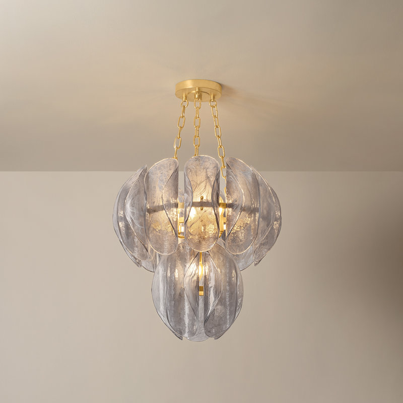 Lustre Anatase en feuille d'or rétro