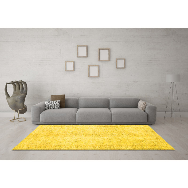 Tapis traditionnels jaunes 3772, Rectangle 8 pi x 12 pi
