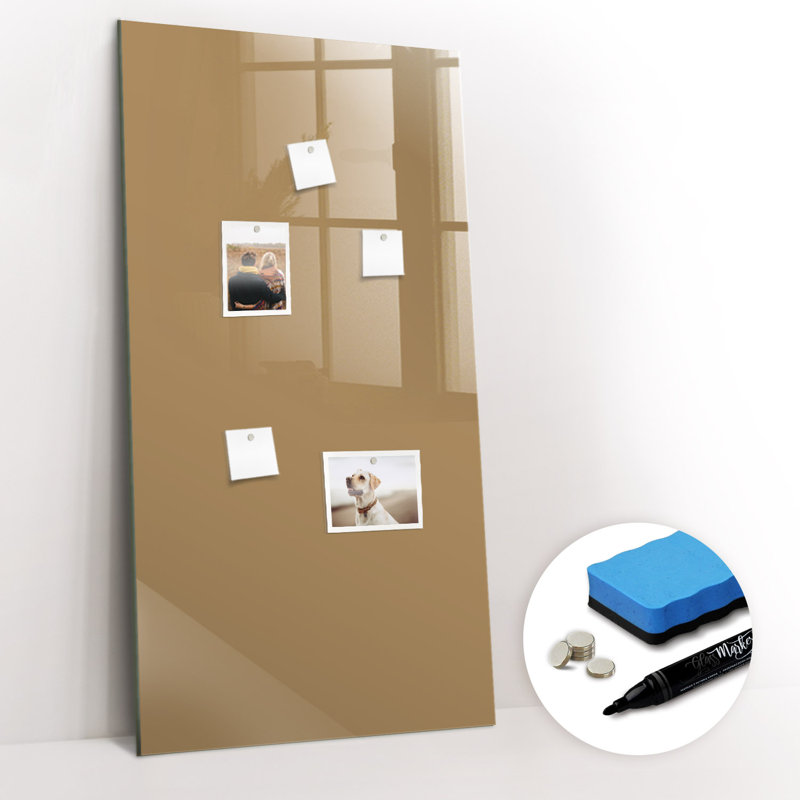 Magnetic Glass Dry Erase Board, Orange