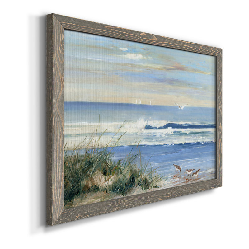 Beach Combers - Reproduction d'art sur papier encadrée, H 20 po x l 17 po x P 1,5 po, Gris