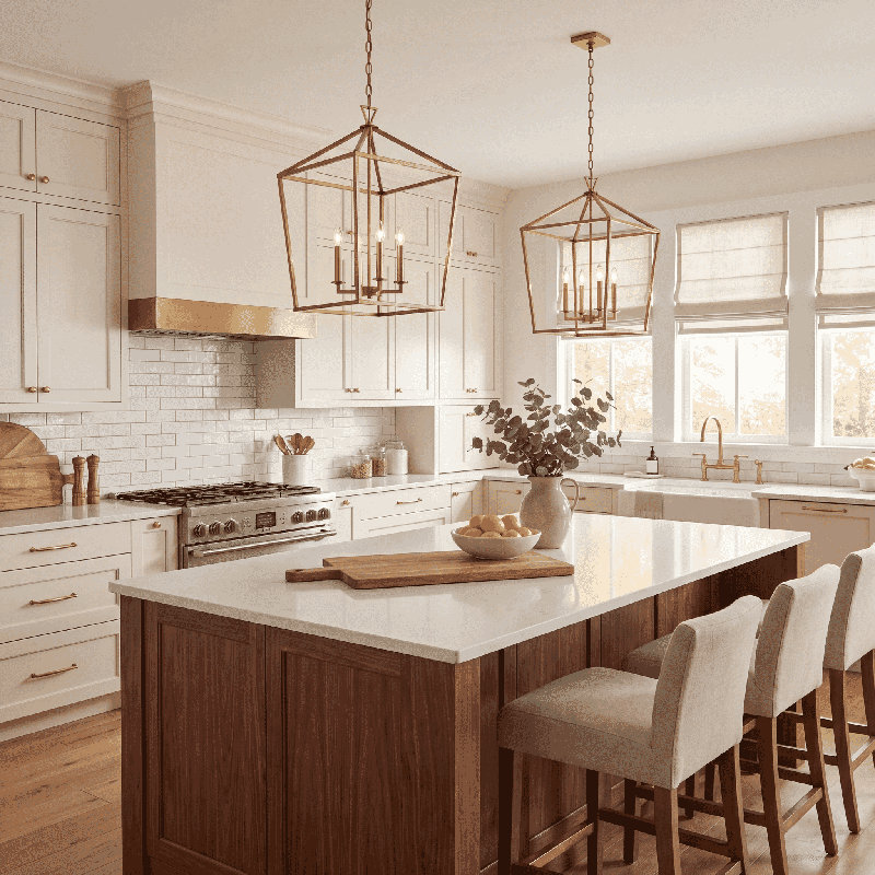 Hastings 6-Light Chandelier, Laiton chaleureux