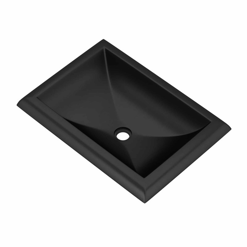 Montecito Handmade Rectangular Drop-in Bathroom Sink, Charcoal
