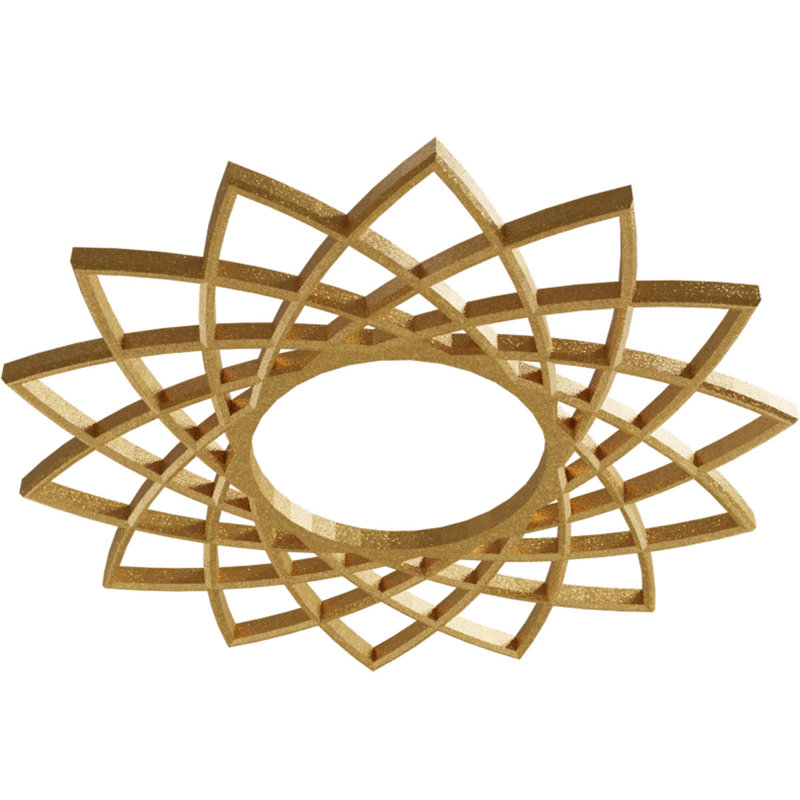 Médaillon de plafond en PVC de qualité architecturale Eleanor de 16 po x P 6 1/8 po x P 1/2 po Eleanor, Or