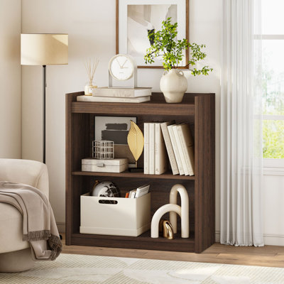 Guinna 27.67'' Small Bookcase, 3-Tier Display Bookshelf with Adjustable Shelves for Living Room, Bedroom, Home Office