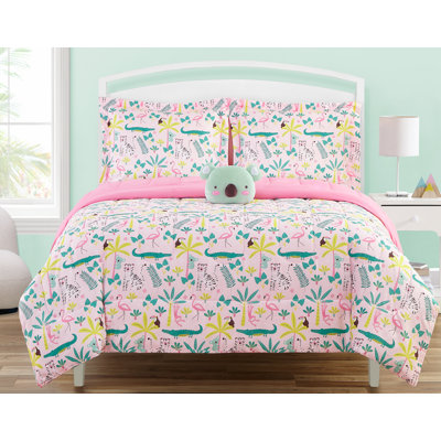 Ensemble d'édredon en microfibre rose Zinnia