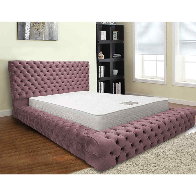 Upholstered Bed, Kingsize (5'), Pink