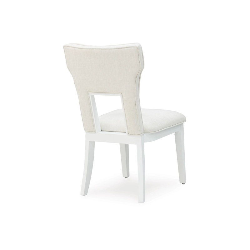 Ensemble de 2 chaises d'appoint Canaal, siège et dossier rembourrés blancs