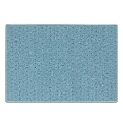 Ambesonne 1970s Tempered Glass Cutting Board Hand Drawn Circles Pattern Blue and Pale Blue