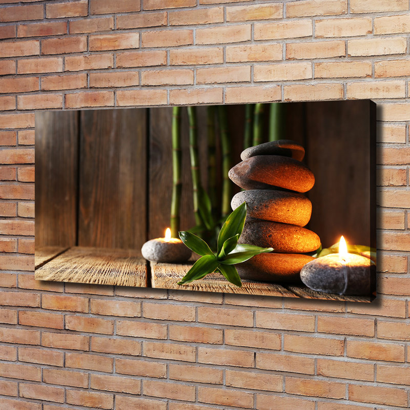 Zen Stones With Bamboo - Wrapped Canvas Print, Wrapped Canvas, 60cm H x 120cm W
