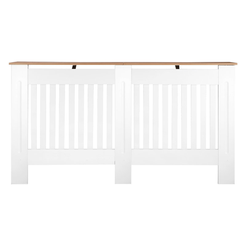 Constable Radiator Cover, White/Brown, 81cm H x 152cm W x 19cm D