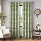 Blackout Damask Patterned Grommet Curtains for Living Room