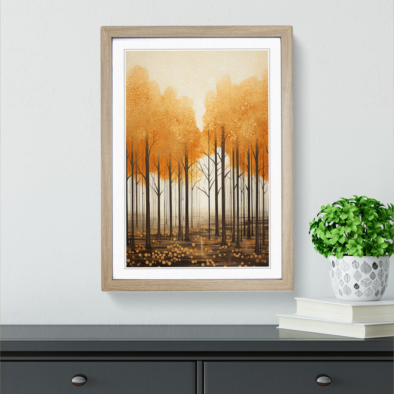 Single Picture Frame Print on Wood, 46cm H x 34cm W, Oak Framed