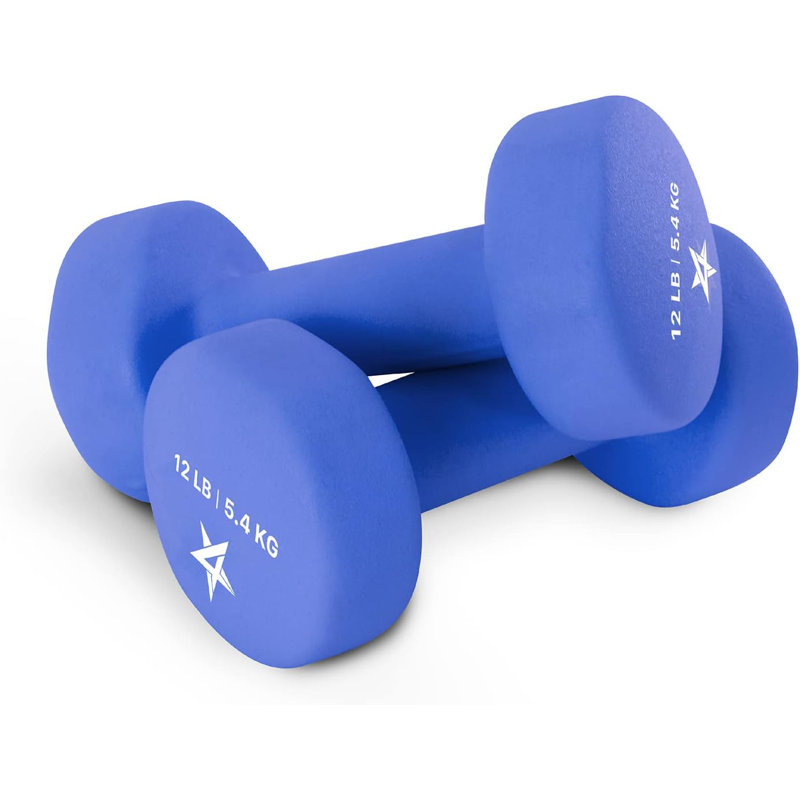 Néoprène haltère - 12 lb - bleu foncé vif - paire