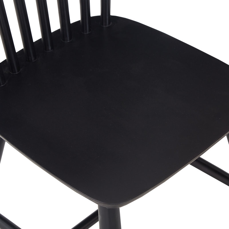 Chaises de salle à manger en bois d'hévéa Ternell, Noir, noir, noir, noir