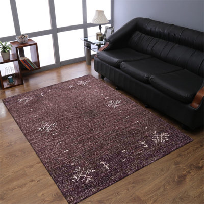 HAND KNOTTED LOOM SILK ECO-FRIENDLY AREA RUGS  - Rectangle Shape, Brown Color, Contemporary Design