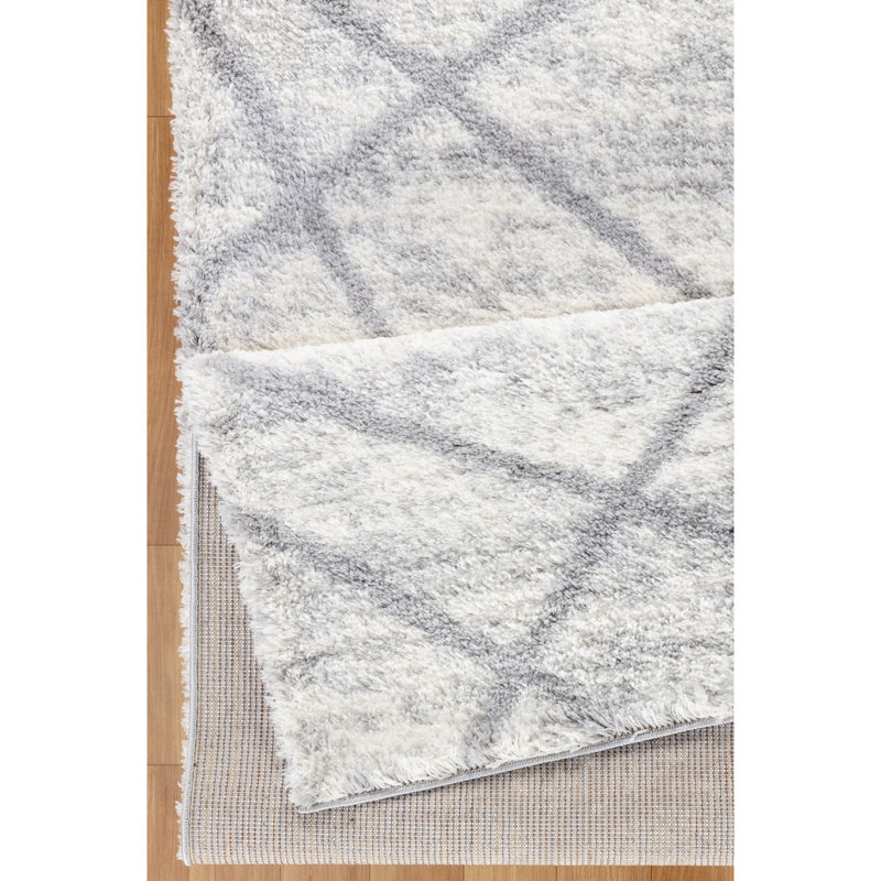 5.25 Ft. X 7 Grey Shag Rug, Stain , Construction, 1.2" Pile 5 3 In. Area Fabric,, Rectangle 6'11" x 5'3"
