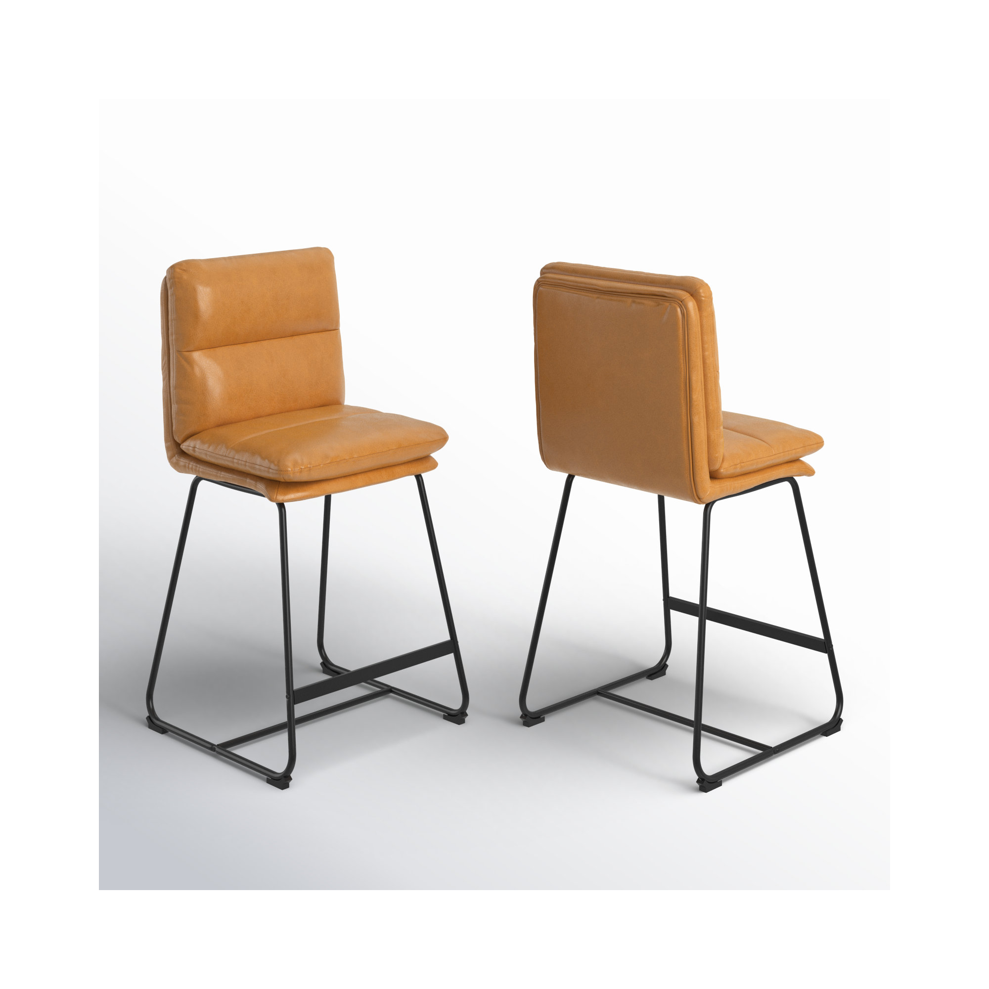 Volana Bar & Counter Stool, Cappuccinno Faux Leather, Counter Stool (26.5" Seat Height)