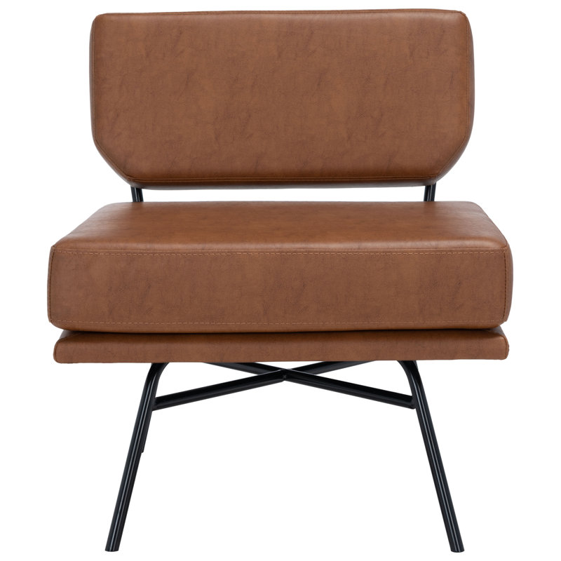 Loughborough Upholstered Slipper Chair, Cognac