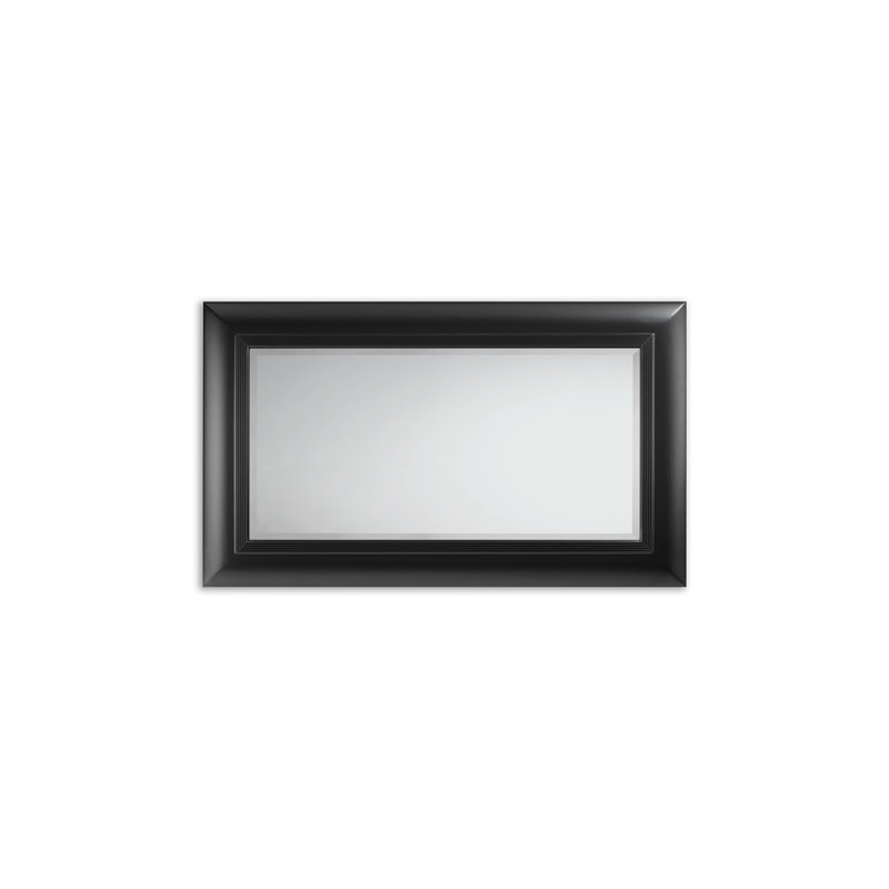 Double Season Flat Beveled Wall Mirror, Dark Gray