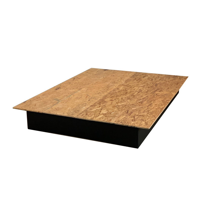 Lit plateforme tapissier Kordian, Grand, Noir