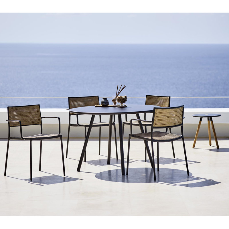 Area Outdoor Round Dining Table, Lava Gray