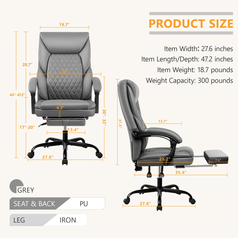 Canobieola Executive Chair, Gray
