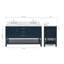 Meuble-lavabo double autoportant 60 po avec plateau en quartz Abby-94003788