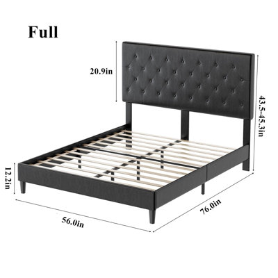 Mercury Row® Trotwood Upholstered Bed with Adjustable Headboard ...