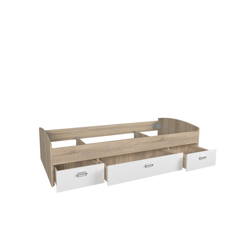 Ofelia Bed Frame With Drawer, 90 X 200 Cm, Sonoma Oak/White