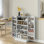 Armoire de rangement pour garde-manger à 5 tablettes avec 12 épices - Pots de rangement, casseroles, plats, livres de cuisine et pots