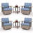 6-pieces 360 Degree Oversized Resin Wicker Outdoor Swivel Rocking Patio Chair With Table And Cushion-1486376258