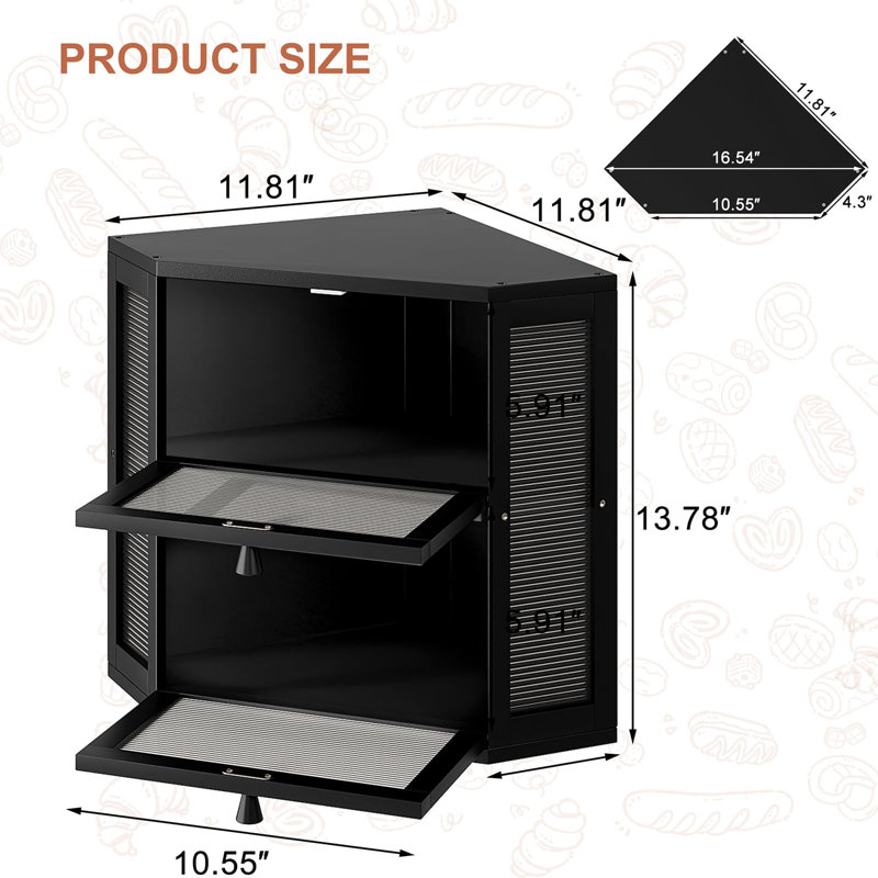 Wood Food Storage Container, Black