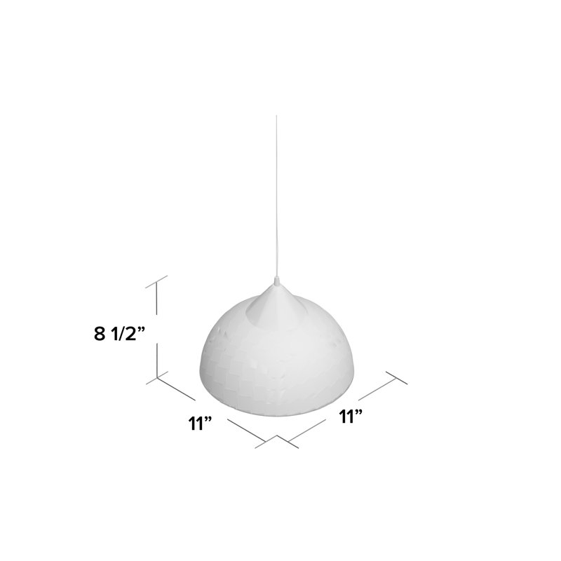 Milosz 1 - Light White Single Pendant, White