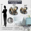 Abstrait géométrique en forme de marbre doré et bleu III - Abstrait art mural asymétrique en métal-105305794