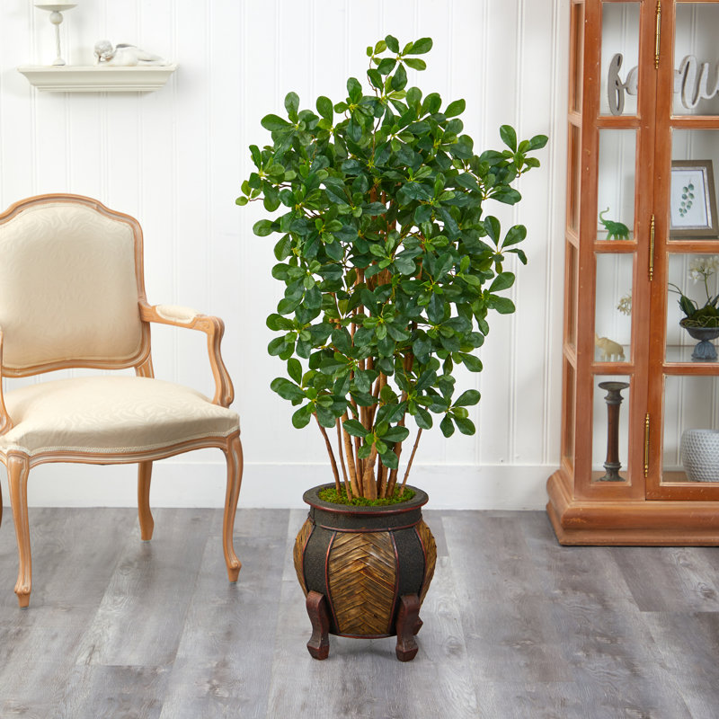 Olive artificielle dans un vase décoratif, H 54 po x l 21 po x P 14 po