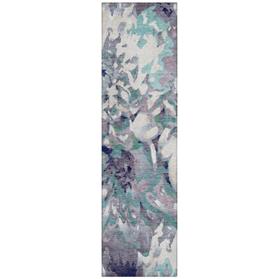 Machine Washable Indoor/Outdoor Molewski ACN2340 Floral Rug