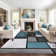 Astley Woven Geometric Blue/Gray/Ivory Area Rug – Modern Polypropylene Carpet for Living Room, Bedroom, or Office