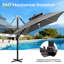 Parasol extérieur rectangulaire en porte-à-faux à DEL 153 "x 116" avec base lestée-128705767
