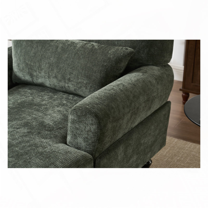 Chaise longue d'intérieur rembourrée, Vert