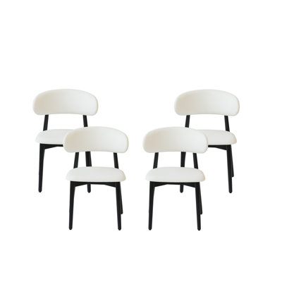 Juvan Modern Upholstered Rubber Wood Faux Leather Dining Chair(Set Of 4)