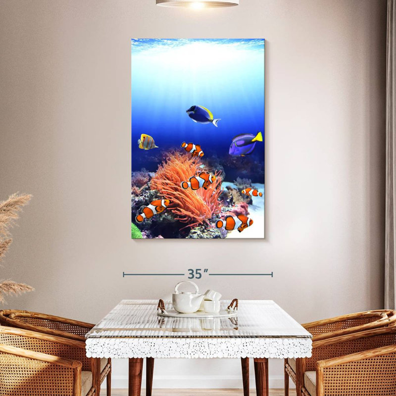 Underwater Ocean Scene, 48" H x 32" W