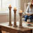 Set of 3 Ribbed Pillar Holders