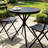 24" Round Tempered Glass Side Table With Black Fiansh For  Indoor Outdoor Use