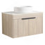 Ensemble de meuble-lavabo moderne 30 po avec lavabo en céramique, meuble-lavabo mural en chêne blanc avec porte à fermeture douce