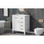 Ensemble de meuble-lavabo blanc avec lavabo, armoire avec tiroirs, cadre solide et panneau de fibres à densité moyenne durable